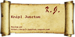 Knipl Jusztus névjegykártya